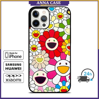 เคสโทรศัพท์มือถือ ลายดอกไม้ Takashi Murakami สําหรับ iPhone 14 Pro Max 13 Pro Max Samsung Galaxy Note10+ S21Ultra 23