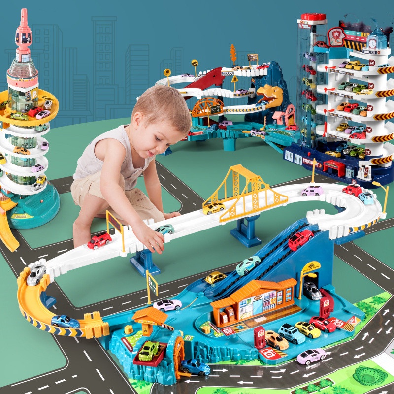 lebi-เด็ก-panshan-dinosaur-highway-city-alloy-rail-car-ที่จอดรถล่วงหน้า-adventure-building-ของเล่นเพื่อการศึกษาสำหรับเด็ก