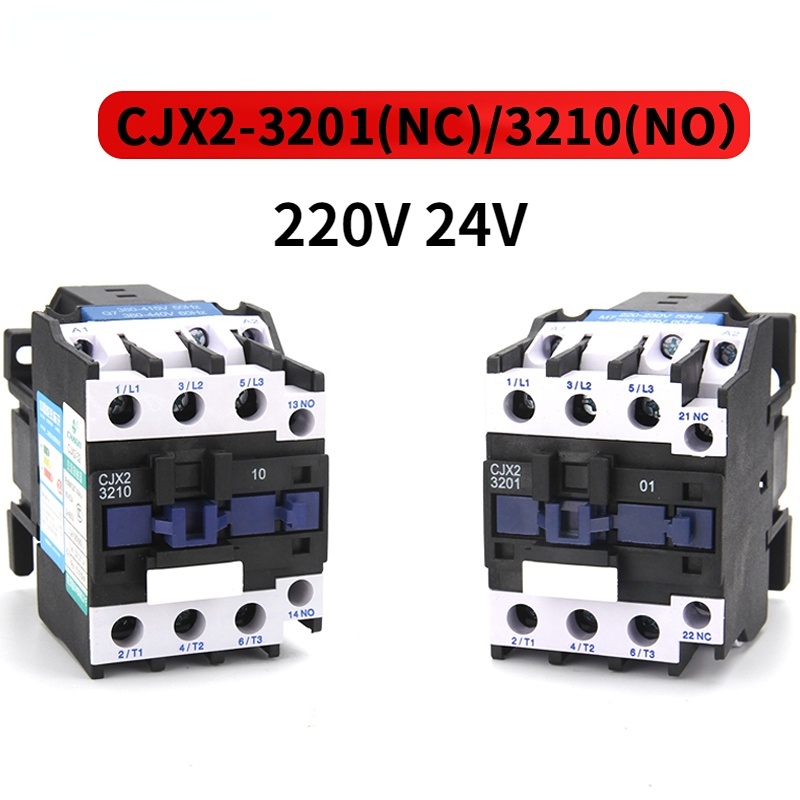 Heschen AC-magneetschakelaar, CJX2-1810, 24V 50/60Hz spoel, 3P, 3-polig, normaal open, Ie 18A, Ue 380V