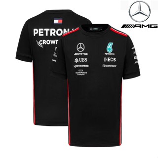 เสื้อกีฬาแขนสั้น ลายทีมแข่งขัน F1 Mercedes AMG Petronas F1 เหมาะกับฤดูร้อน สําหรับผู้ชาย และผู้หญิง 2023