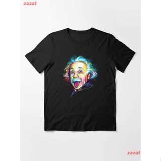 zazat Albert Einstein Essential T-Shirt นักวิทยาศาสตร์ นักฟิสิกส์ อัลเบิร์ต ไอน์สไตน์ เสื้อยืดพิมพ์ลาย เสื้อยืดผู้ เสื้อ