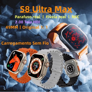 สมาร์ทวอทช์ เชื่อมต่อบลูทูธ วัดอัตราการเต้นหัวใจ โทรได้ 2023 S8 Ultra Max