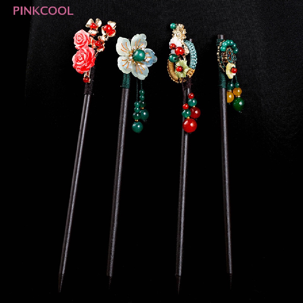 pinkcool-กิ๊บติดผมไม้-ลายดอกไม้-สไตล์จีนวินเทจ-โบราณ-เครื่องประดับผม-สําหรับผู้หญิง-ขายดี