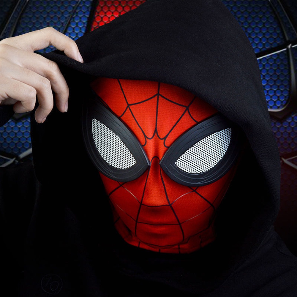 ซูเปอร์ฮีโร่-หน้ากากเลนส์-spider-man-พร้อมซิป-หมวกกันน็อกเลนส์ฮาโลวีนแสดงหน้ากากพรหม