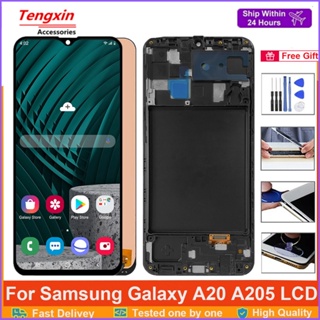 Ameoled หน้าจอสัมผัสดิจิทัล LCD 6.4 นิ้ว A20 สําหรับ Samsung Galaxy A20 LCD a205 SM-A205F A205FN A205GN a205