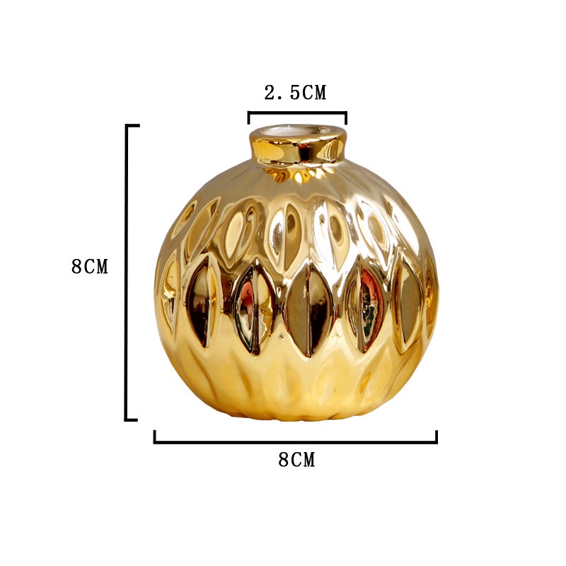 แจกันเซรามิค-ลายดอกไม้-ขนาดเล็ก-สีทอง-สําหรับตกแต่งบ้าน