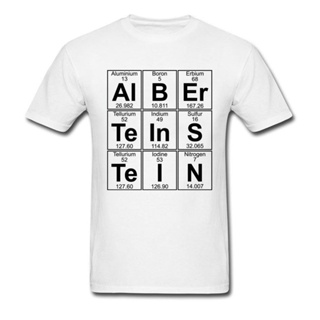 [S-5XL] ขายดี เสื้อยืดลําลอง แขนสั้น พิมพ์ลาย Albert Einstein Chemistry Elets สีขาว สําหรับผู้ชาย GLinff81GNcplj07
