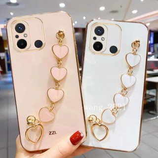 2023 New Casing เคส Redmi 12C Phone Case Straight Edge with Love Bracelet All Inclusive Soft Case Back Cover for Redmi 12C เคสโทรศัพท