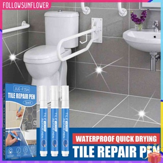 ♧Followsunflower♫  3pcs Grout Pen White Tile Paint Marker Waterproof Tile Repair Beauty Pen Safety Grout Repair Pen for