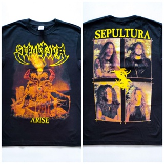เสื้อยืดพิมพ์ลายแฟชั่นเสื้อยืด พิมพ์ลาย Sepultura Metal Band ARISE