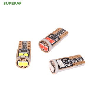 Superaf ขายดี หลอดไฟ LED T10 W5W 6SMD 3030 ขนาดเล็ก สําหรับติดตกแต่งภายในรถยนต์ 2 ชิ้น