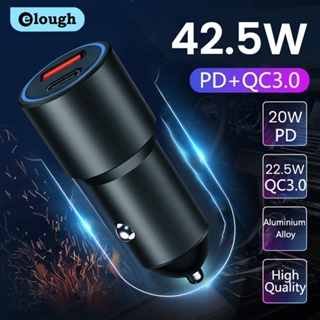 Elough ที่ชาร์จ USB 3.0 PD 3.0 Type C พอร์ตคู่ ชาร์จเร็ว สําหรับรถยนต์