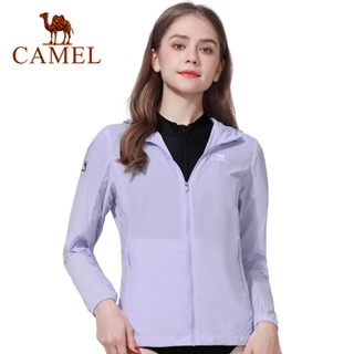 Camel เสื้อกันลม มีฮู้ด ระบายอากาศ เบาสบาย เหมาะกับปีนเขากลางแจ้ง สําหรับผู้หญิง