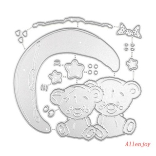 Joy แผ่นแม่แบบโลหะ ตัดลายดวงจันทร์ หมี สําหรับทําการ์ด สมุดภาพ กระดาษ DIY