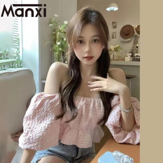 Manxi เสื้อเบลาส์แฟชั่นเกาหลี blouse เสื้อผ้าชีฟอง 2023 ใหม่ A25K0HE