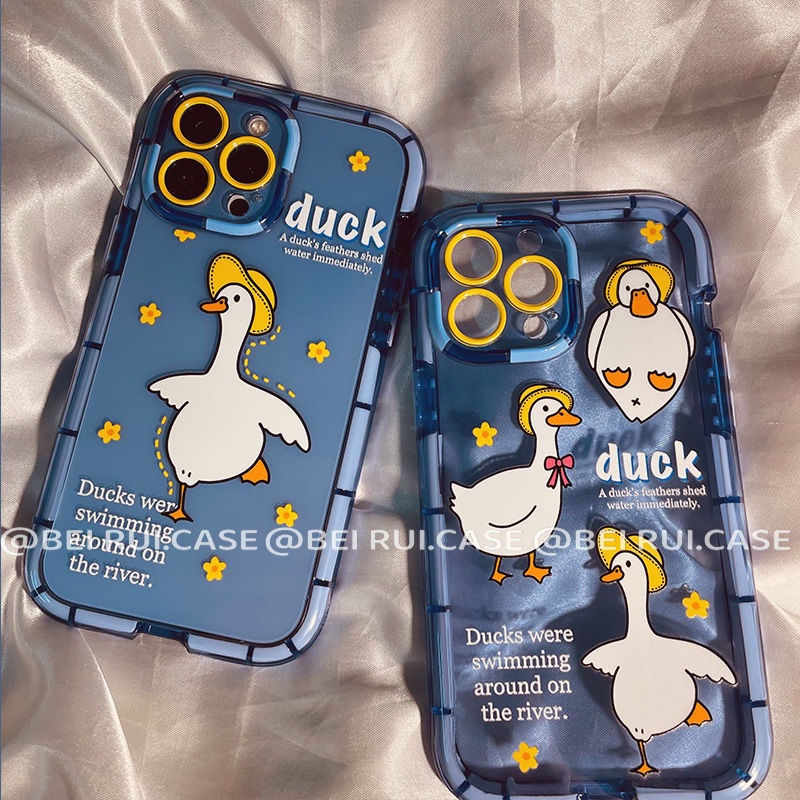 เคสโทรศัพท์มือถือนิ่ม-กันกระแทก-ลายการ์ตูนเป็ด-สําหรับ-iphone-apple-13promax-11-12-xr-xsmax-xs