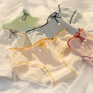 กางเกงชั้นใน ผ้าฝ้าย ระบายอากาศ ไร้รอยต่อ สวมใส่สบาย ป้องกันแบคทีเรีย สําหรับผู้หญิง จํานวน 5 ชิ้น