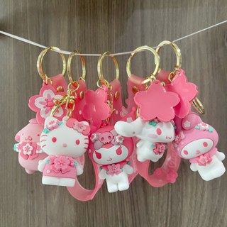 SANRIO พวงกุญแจ Pvc ลายการ์ตูนอนิเมะ Hello Kitty Kuromi Melody Cinnamoroll Pom Pom Purin น่ารัก