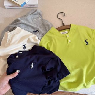 [Do Re Mi] เสื้อยืดลำลองสีทึบแฟชั่นใหม่สำหรับเด็กผู้ชาย
