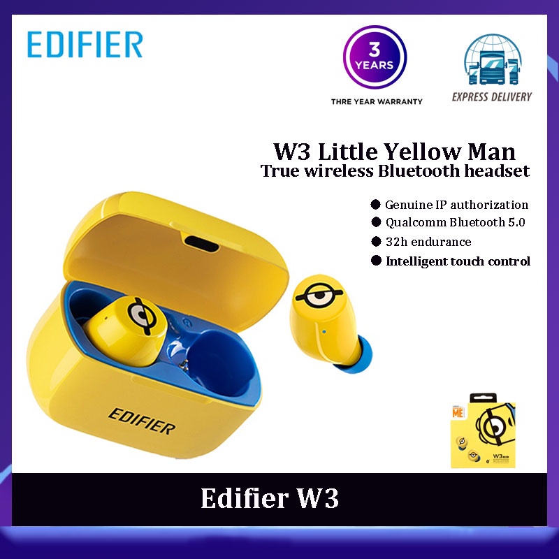 ชุดหูฟังสเตอริโอบลูทูธไร้สาย-edifier-w3-minions-true