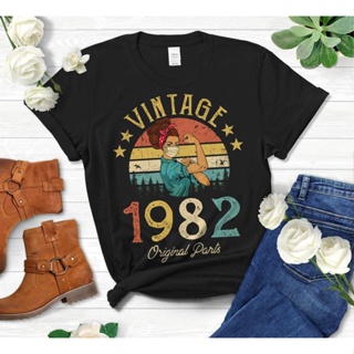 Vintage 1982 Original Parts Retro with Mask Quarantine Edition T-Shirt 38th Birthday Gift O Neck Shirt Short Sleeve_03