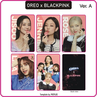 โฟโต้การ์ด BLACKPINK with OREO ROSÉ JISOO LISA JENNIE Lomo Card HD สําหรับเก็บสะสม 5 ชิ้น