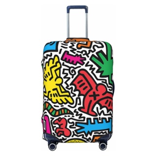 (พร้อมส่ง)Keith Haring ผ้าคลุมกระเป๋าเดินทาง กันน้ํา กันฝุ่น หนา 18 นิ้ว-32 นิ้ว