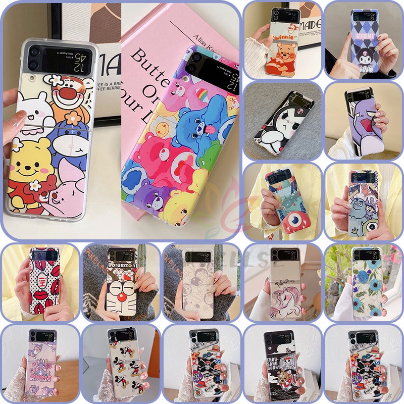 เคสโทรศัพท์มือถือ-ซิลิโคนแข็ง-กันกระแทก-พิมพ์ลายน่ารัก-สําหรับ-samsung-galaxy-z-flip-4-z-flip-3-z-flip-3-z-flip-4