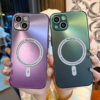 เคสโทรศัพท์มือถือ PC TPU ชุบแม่เหล็ก หรูหรา สําหรับ IPhone 12 13 Pro Max 14 Plus IPhone 14 Pro Max