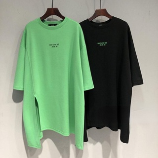 【T Shirt Oversize】เสื้อยืดแขนกลาง พิมพ์ลายตัวอักษร ทรงหลวม สไตล์เกาหลี พลัสไซซ์ สําหรับผู้หญิง รองรับ 150 กก.