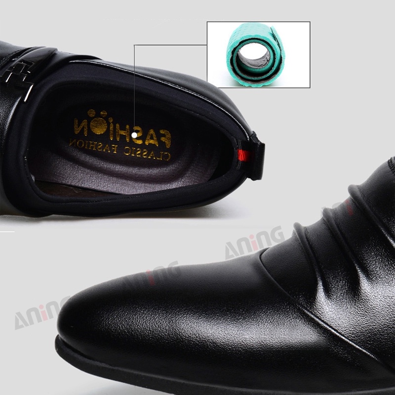 ภาพสินค้ารองเท้าหนังผู้ชายสีดำแฟชั่นแหลมนิ้วเท้าชุดรองเท้า จากร้าน aodzazeed บน Shopee ภาพที่ 6