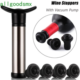 ALLGOODS With Vacuum Pump Household Sealing Preserver Keep Wine Fresh Bar Accessories Wine Stopper Set