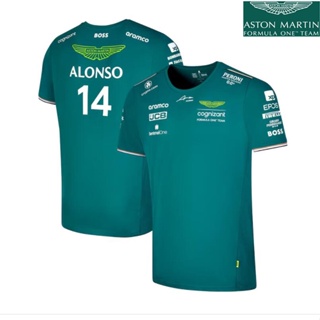 เสื้อกีฬาแขนสั้น ลายทีม Aston Martin F1 14 2023# เสื้อยืดแขนสั้น พิมพ์ลาย Fernando Alonso Team Driver แฟชั่นฤดูร้อน สําหรับผู้ชาย และผู้หญิง