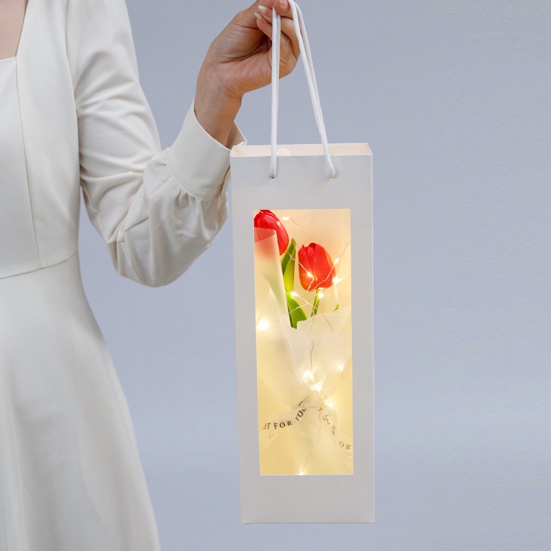 ช่อดอกทิวลิปประดิษฐ์-มีไฟ-led-สําหรับตกแต่งบ้าน-ของขวัญวันแม่-diy