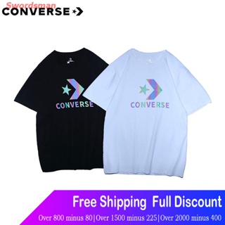 ผ้าฝ้ายแท้ Converseเสื้อยืดกีฬา Converse เสื้อยืดแขนสั้นสะท้อนแสงมีสีสันสําหรับผู้ชายและผู้หญิงเหมาะกับฤดูร้อน_01