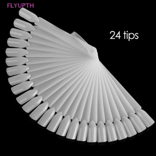 Flyup พัดใส สีดํา สําหรับฝึกทําเล็บ DIY 24 ชิ้น
