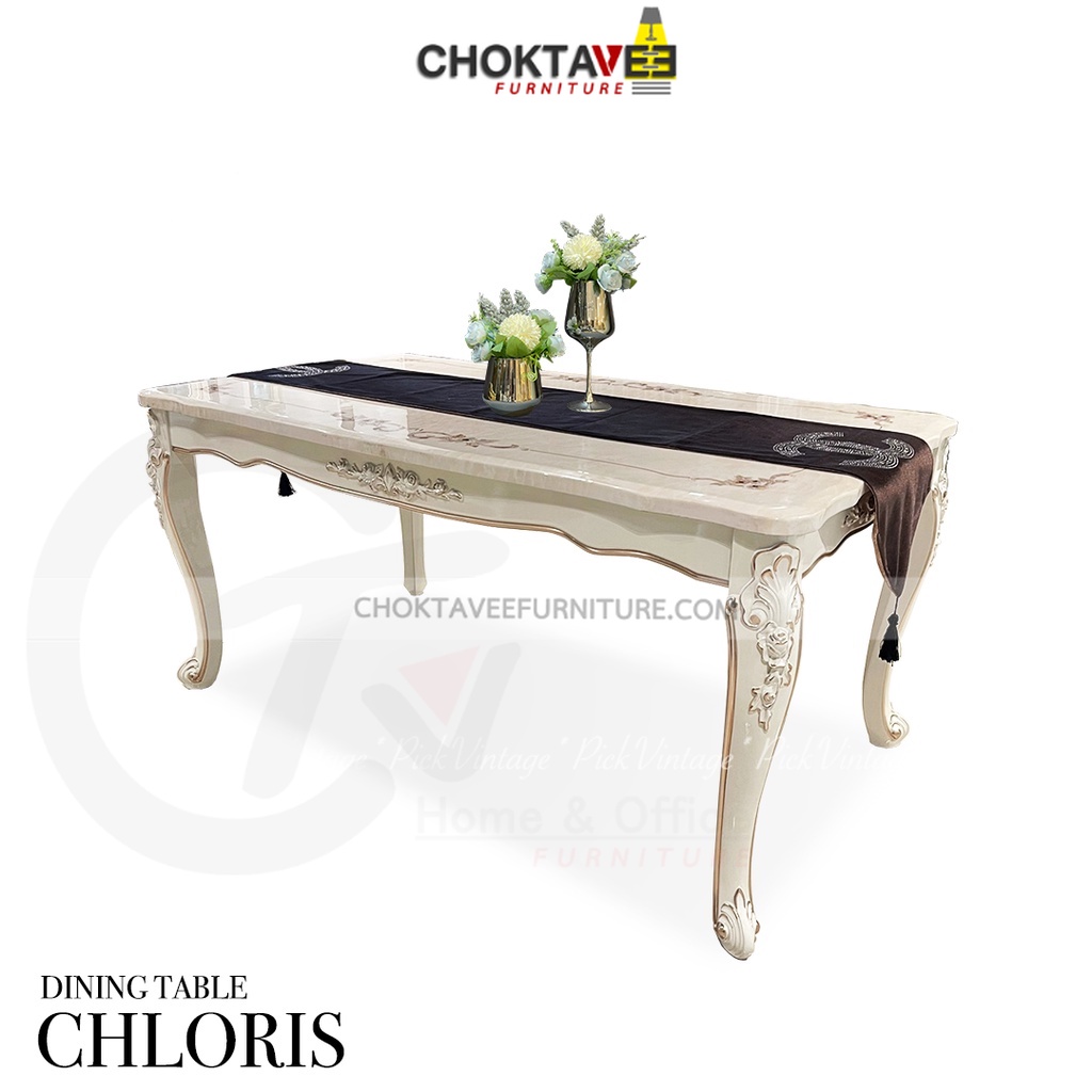 โต๊ะอาหาร-วินเทจ-หลุยส์-130-160cm-platinum-classic-series-สีขาว-รุ่น-ttb-lv-chloris