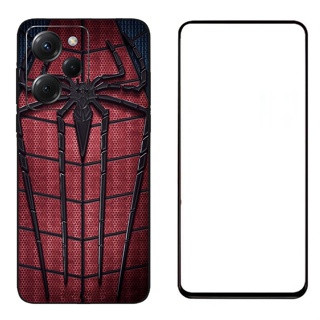 สําหรับ The Avengers Spider Man Case POCO X5 5G X5 Pro เคส ฟิล์มกระจกนิรภัย เคสป้องกัน