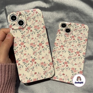 เคสโทรศัพท์มือถือ PC แข็ง กันรอยขีดข่วน ลายดอกไม้ สีชมพู สําหรับ IPhone 11 Pro Max 13 14 Pro Max 12 Pro Max X Xs Max XR