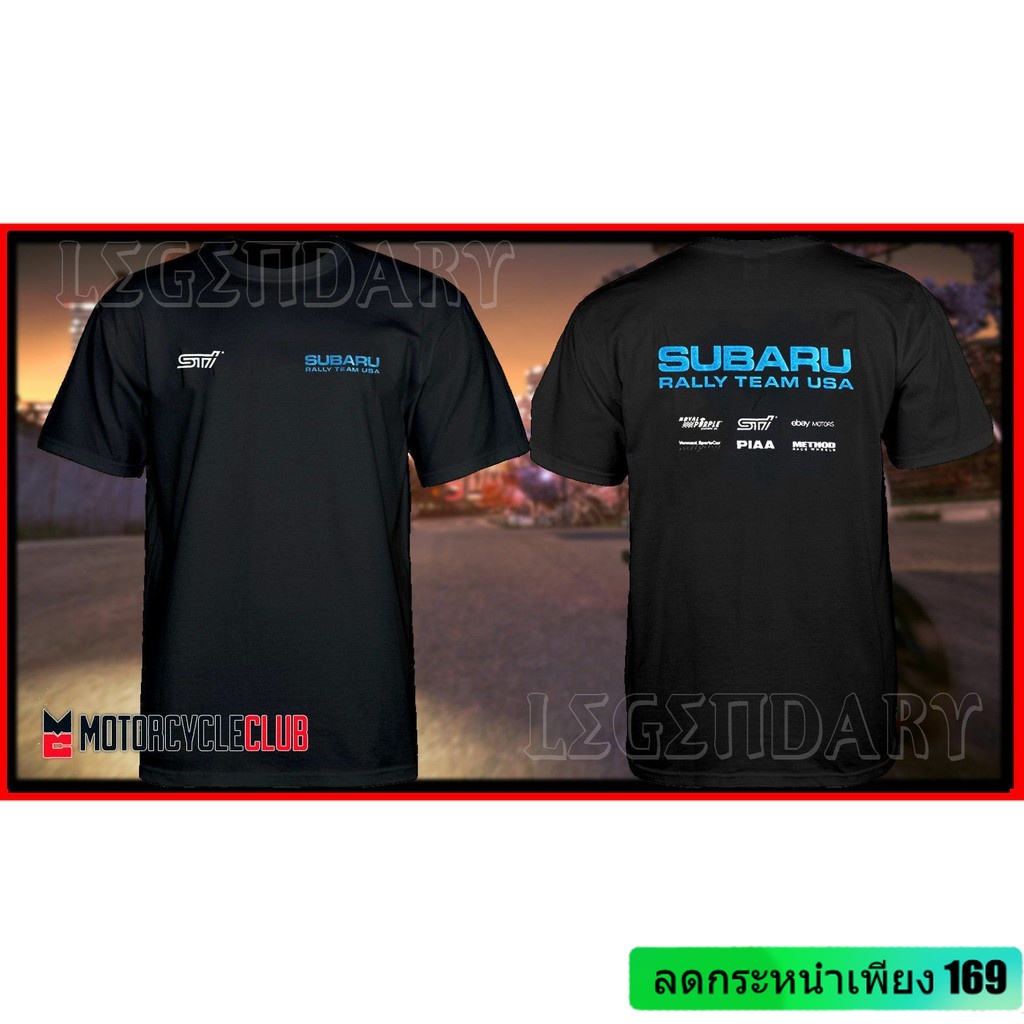 เสื้อยืดผ้าฝ้าย-พิมพ์ลาย-racing-motoroad-team-subaru-s-rally-team-16300-สําหรับผู้ชาย