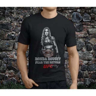 New Hot Popular Ronda Rousey Fear The Return UFC MMA Black Mens Tshirt S-3XL