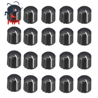 20Pcs 15X13.5mm Plastic Potentiometer Rotary Knob for 6mm Diameter D Type Shaft Guitar Volume Knob.