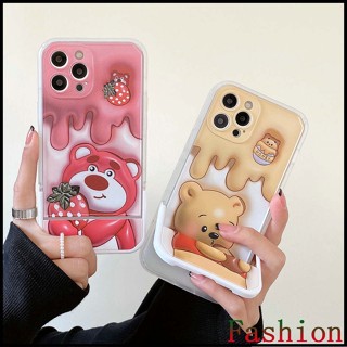 Lotso Winnie the Pooh เคส compatible for ไอโฟน14 11 กันกระแทก ขาตั้งกล้องมือถือ เคสiPhone14 Pro maxไอโฟน7พลัส iPhone13promax เคส ไอโฟน12 เคส xr 11Pro case iPhone 14plus เคส iPhonexs max