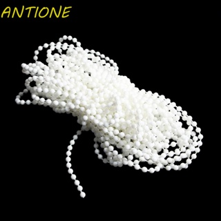 Antione เชือกลูกปัดแนวตั้ง สีขาว พร้อมตัวเชื่อมต่อสายโซ่ดึงผ้าม่าน