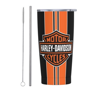Harley Davidson กระติกน้ําร้อนสเตนเลส 304 กันรั่ว มีฉนวนกันความร้อน สําหรับบ้าน ออฟฟิศ
