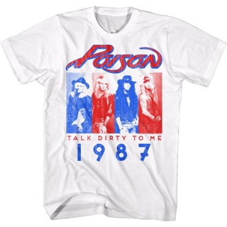 Talk Dirty To Me 1987 Poison T-Shirt เสื้อวินเทจผญ เสื้อขาว เสื้อยืดแฟชั่น เสื้อยืดเท่_03