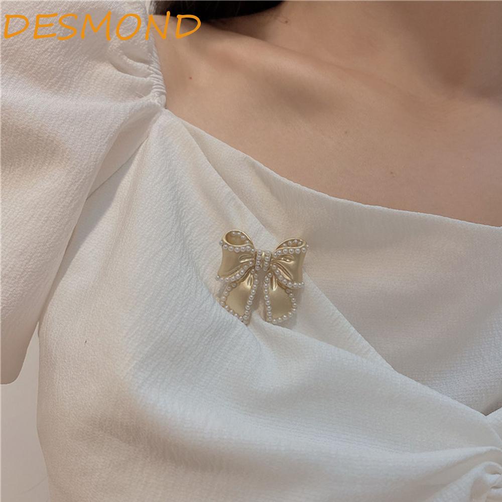 desmond-เข็มกลัดประดับโบว์มุกดอกไม้หรูหราคุณภาพสูงสําหรับผู้หญิง