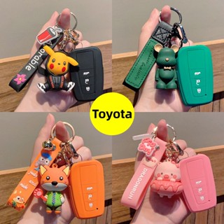 เคสกุญแจรีโมทรถยนต์ ซิลิโคน สําหรับ Toyota Yaris Camry Corolla Vios Wigo Hiace Agya Fortuner Raize Veloz RAV4 Rush Avanza Innova Hilux Alphard Prado