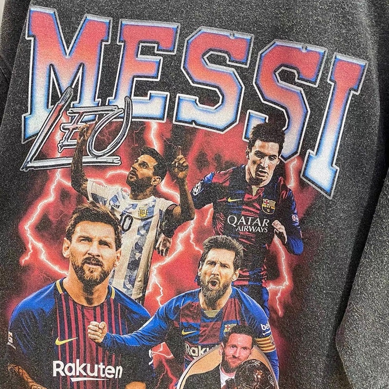 เสื้อยืดสุดเท่เสื้อยืดผ้าฟอก-messi-ลายแฟชั่นยอเมสซี่-เสื้อโอเวอร์ไซส์-เสื้อฟุตบอล-เสื้อลายมันส์-รุ่นขายดี-jersey-s-5xl