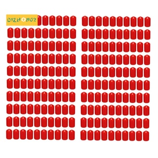 100Pcs Rubber End Caps 9.5Mm ID PVC Round Tube Bolt Cap Cover Screw Thread Protectors Red